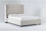 Mariah California King Velvet Upholstered Panel Bed - Side