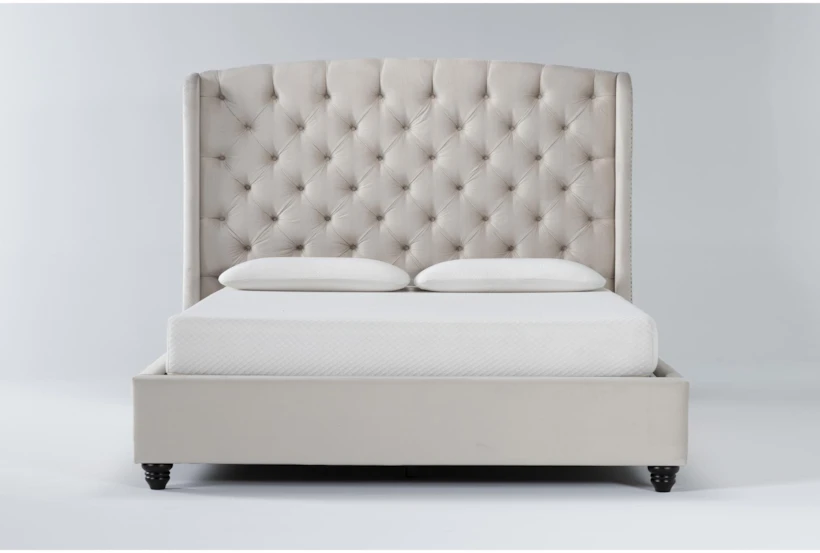 Mariah California King Velvet Upholstered Panel Bed - 360