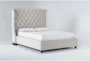 Mariah 3 Piece Queen Velvet Upholstered Bedroom Set With 2 Chapman 3-Drawer Nightstands - Side