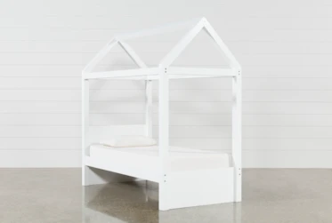Taylor White Twin Canopy House Bed