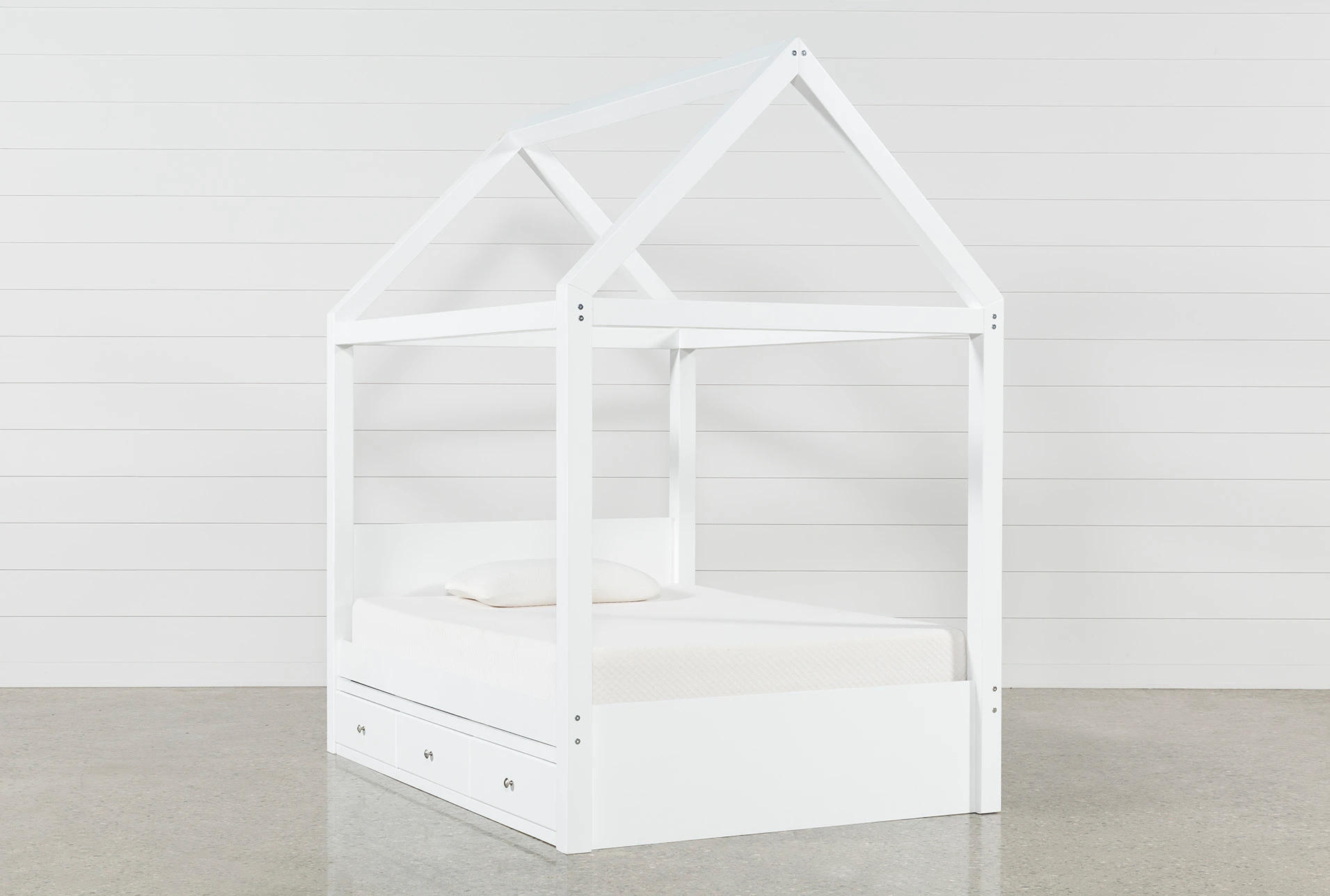 Taylor White Full Canopy House Bed With, Full Size House Bed Frame