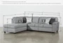 Mcdade Ash 2 Piece 114" Sectional with Left Arm Facing Corner Chaise - Dimensions Diagram