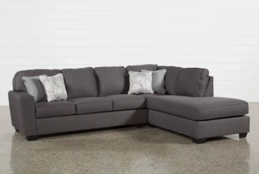 Mcdade Graphite 2 Piece 114" Sectional With Right Arm Facing Armless Chaise