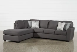 Mcdade Graphite 2 Piece 114" Sectional With Left Arm Facing Armless Chaise