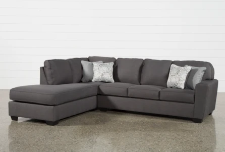 Mcdade Graphite 2 Piece 114 Sectional, Living Spaces Sectional Sofa Grey