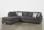 Mcdade Graphite 2 Piece 114" Sectional With Left Arm Facing Armless Chaise - Signature