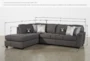 Mcdade Graphite Left Arm Facing Sectional With Oversized Accent Ottoman - Detail