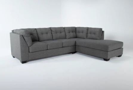 Arrowmask Charcoal 2 Piece 115" Full Sleeper Sectional With Right Arm Facing Corner Chaise