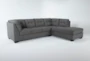 Arrowmask Charcoal 2 Piece 115" Sleeper Sectional With Right Arm Facing Corner Chaise - Signature