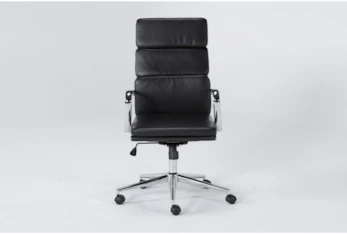 Moby Black Faux Leather High Back Rolling Office Desk Chair