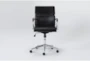 Moby Black Faux Leather Low Back Rolling Office Chair - Signature