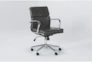 2 Piece Office Set With Studio Glass Desk + Moby Grey Low Back Office Chair - Side