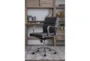 Moby Grey Faux Leather Low Back Rolling Office Desk Chair - Room