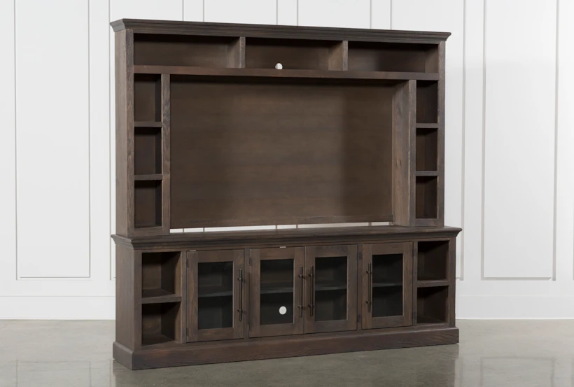Wakefield 97" 2 Piece Wall Entertainment Center With Glass Doors - 360
