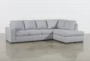 Lucy Grey 2 Piece 114" Sectional with Right Arm Facing Chaise - Signature