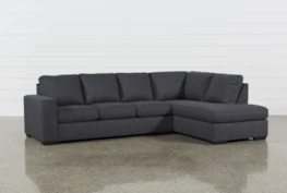 Lucy Dark Grey 2 Piece 114" Sectional With Right Arm Facing Chaise