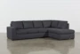 Lucy Dark Grey 2 Piece 114" Sectional With Right Arm Facing Chaise - Signature