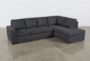 Lucy Dark Grey 2 Piece 114" Sectional With Right Arm Facing Chaise - Top