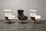 Amala Bone Leather Reclining Swivel Chair With Adjustable Headrest - Room