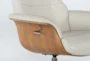 Amala Bone Leather Reclining Swivel Arm Chair with Adjustable Headrest - Detail