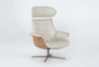 Amala Bone Leather Reclining Swivel Arm Chair with Adjustable Headrest - Side