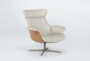 Amala Bone Leather Reclining Swivel Arm Chair with Adjustable Headrest - Side