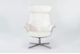 Amala White Leather Reclining Swivel Chair With Adjustable Headrest - Detail