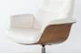 Amala White Leather Reclining Swivel Arm Chair with Adjustable Headrest - Detail