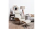 Amala Beige Bone Leather Reclining Swivel Arm Chair with Adjustable Headrest And Ottoman - Room