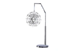 32 Inch Silver Contemporary Starburst Orb Led Table Lamp