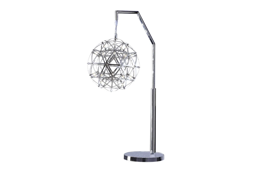 32 Inch Silver Contemporary Starburst Orb Led Table Lamp - 360