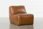 Burton Honey Brown Leather Armless Chair - Signature