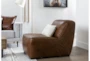 Burton Honey Brown Leather Armless Chair - Room