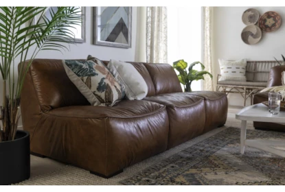 burton leather armless 91 sofa