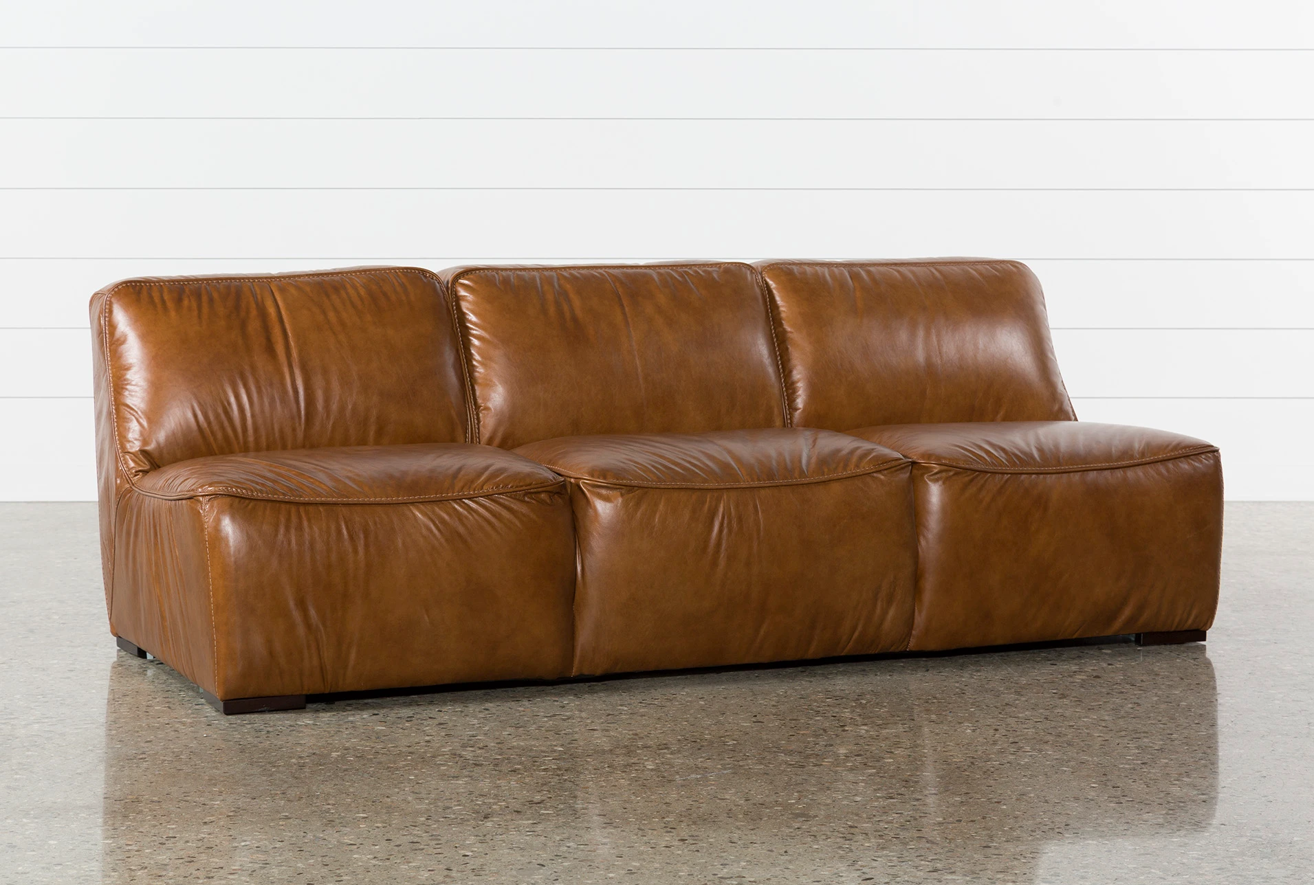 armless leather sectional sofa