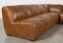 Burton Leather 3 Piece 132" Sectional And Ottoman - Side