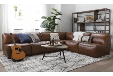 Burton Leather 3 Piece 103" Modular Sectional With 2 Loveseats