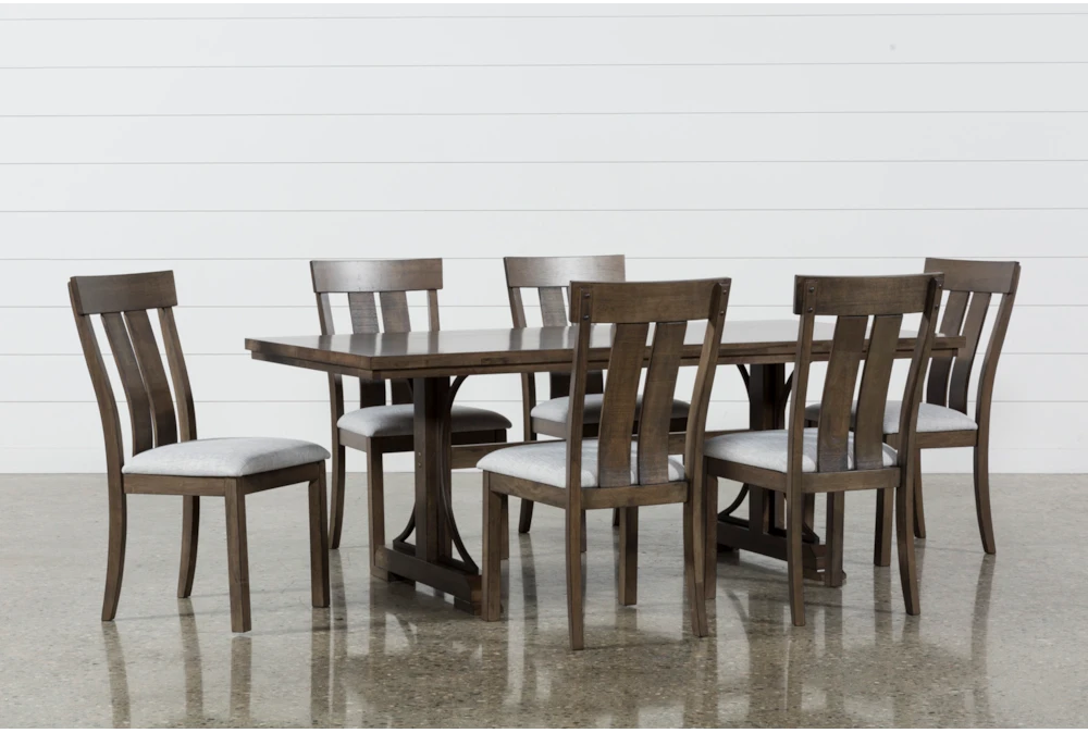 Delfina 78" Dining With Side Chair Set For 6