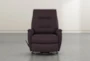 Rogan II Leather Chocolate Swivel Glider Recliner - Front