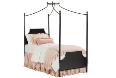 Magnolia Home Manor Blackened Bronze Twin Iron Canopy Bed By Joanna Gaines