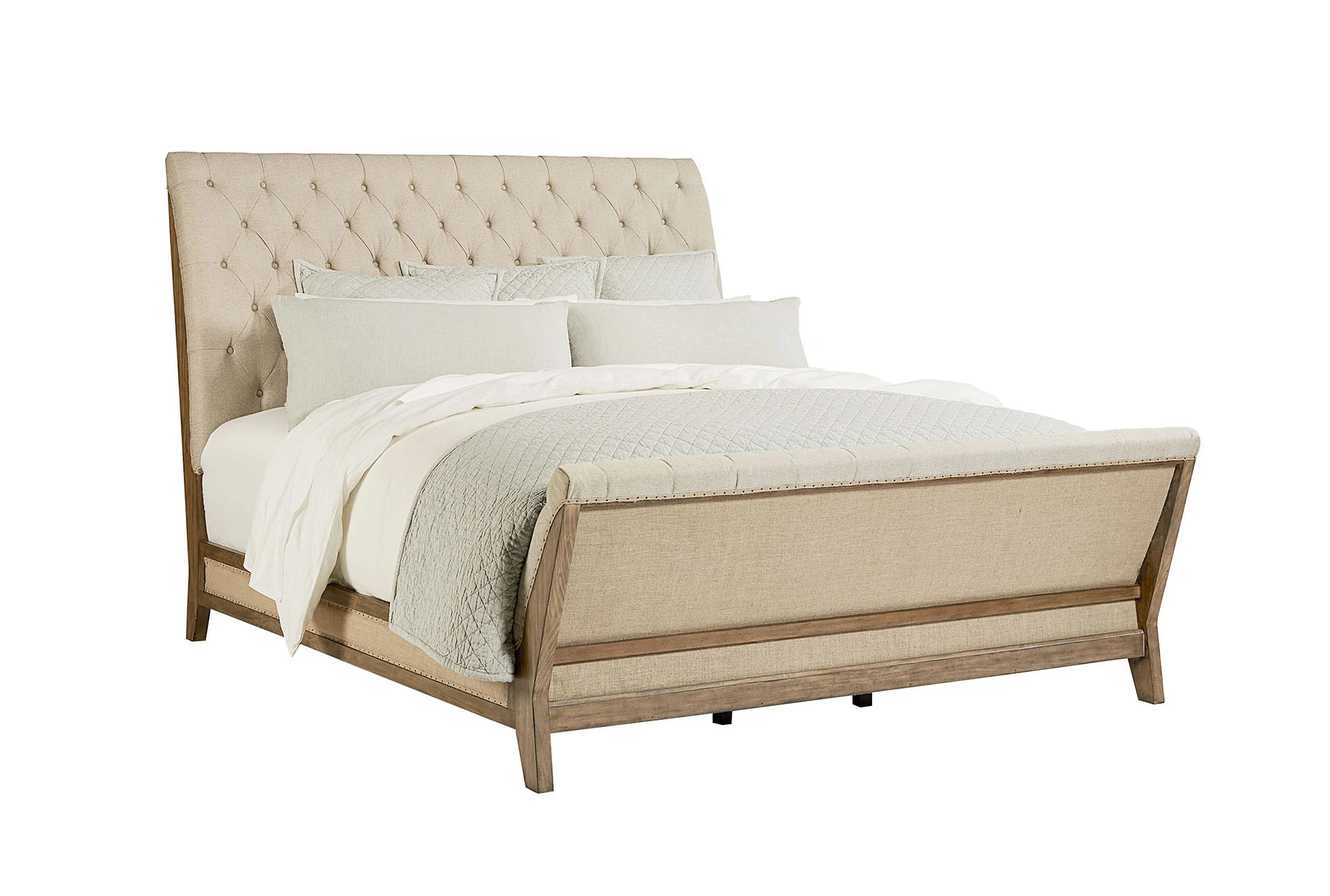Magnolia Home Camion Queen Upholstered, Upholstered Sleigh Bed Queen Size