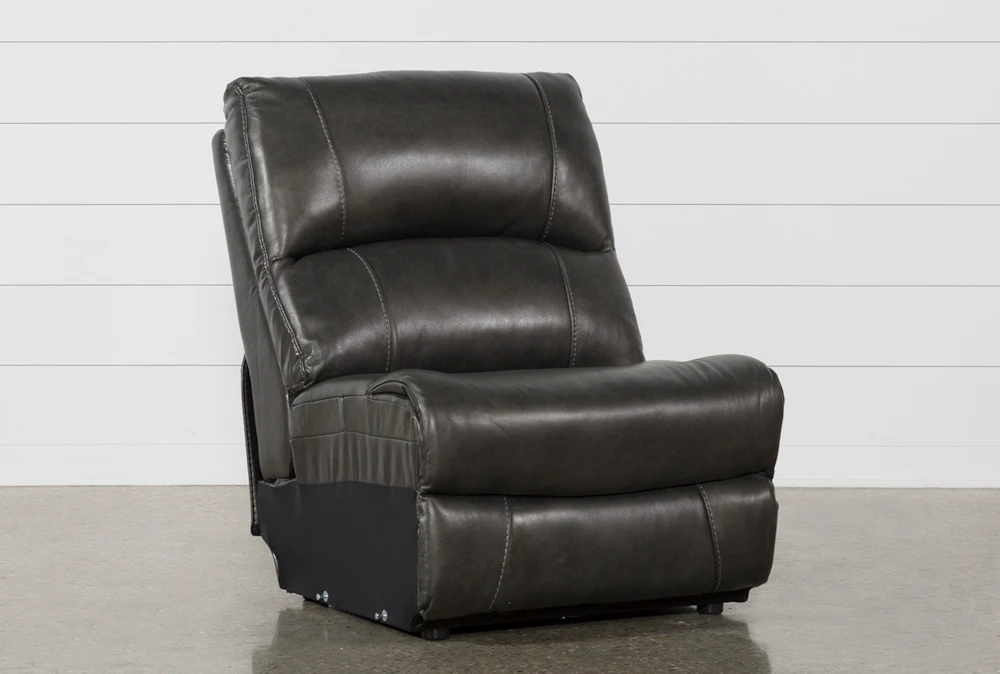Travis Dark Grey Leather Armless Chair