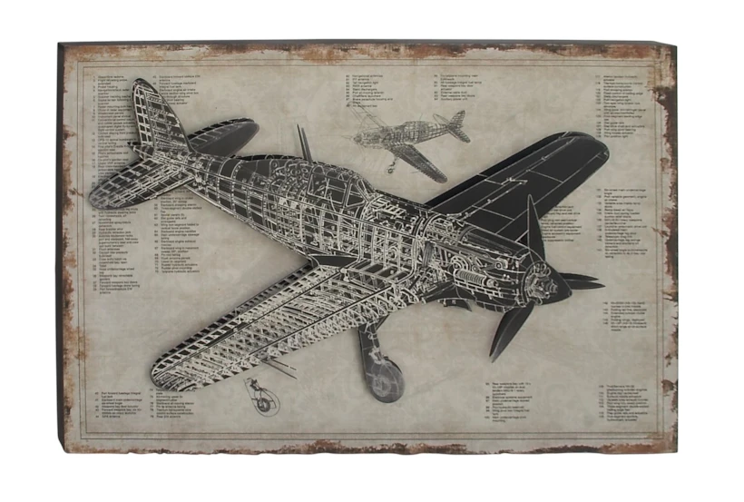 47X31 Aviation Wood Wall Art - 360