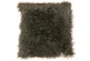 18X18 Dark Grey Mongolian Lambs Wool Throw Pillow - Signature