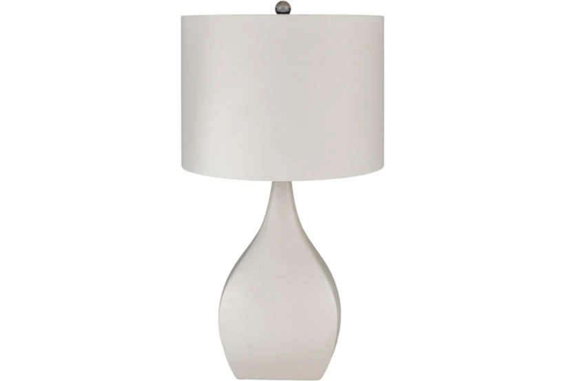 26 Inch Matte White Drop Shape Table Lamp - 360