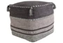 Pouf-Black And Grey Tassled - Signature