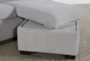 Mackenzie Silverpine Light Grey 80" Queen Plus Foam Sleeper Sofa Bed with Reversible Storage Chaise - Storage