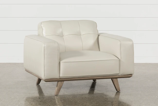 Caressa Leather Dove Grey Chair - 360