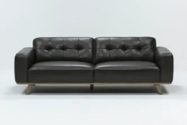 Caressa Leather Dark Grey 90" Sofa