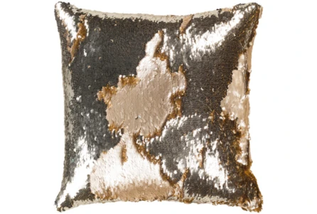 Accent Pillow-Luxe Mermaid Sequin Silver And Gold 18X18